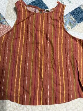 a.n.a Rust Striped Cropped Tank with Multicolor Vertical Lines